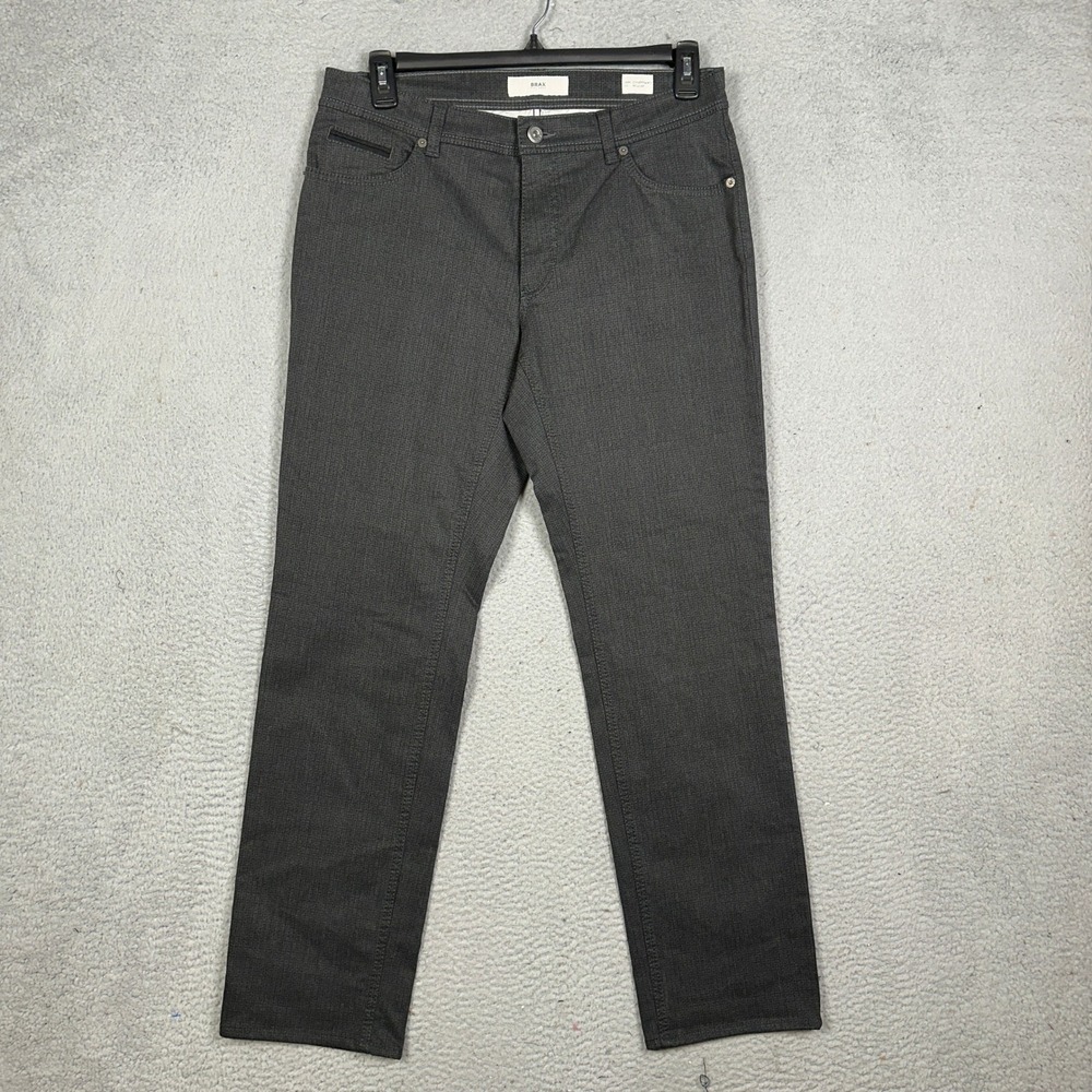Brax Cooper Fancy Pants Mens 34X30 Gray Regular Fit Chino 5 Pocket Casual EUC